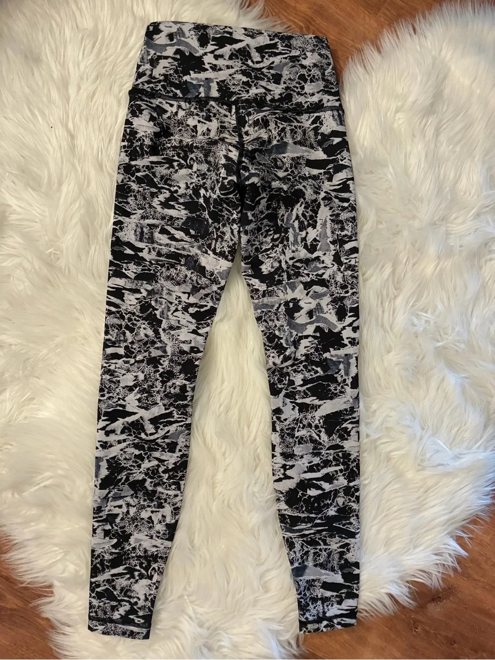 Lululemon Wunder Under Hi-Rise Tight Sz 4 Interlaced Starlight Black White Gray